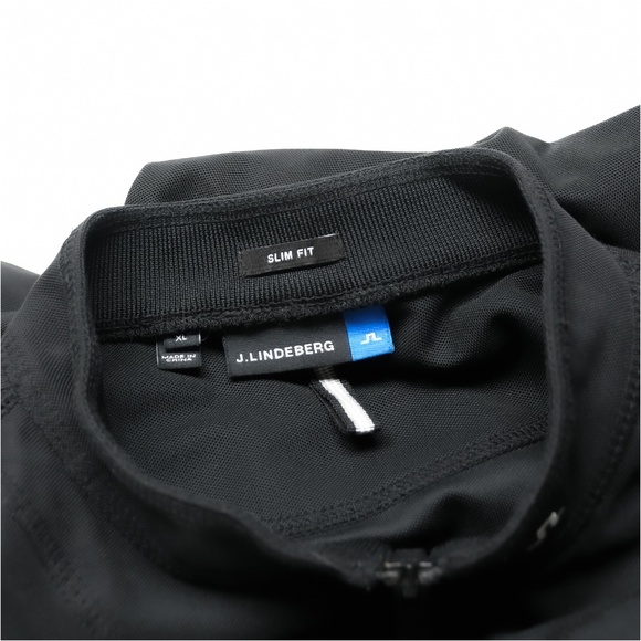 J LINDBERG Men's Jerry Slim Poly-Piqué Zip Up Black Jacket Size XL - Picture 4 of 10